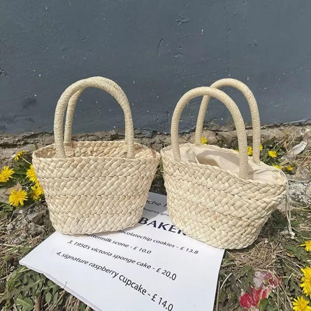 Drawstring Lining Portable Straw Handbag Handmade Women Shopping Tote Bag Travel no liner
Drawstring Lining Portable Straw Handbag Handmade Women Shopping Tote Bag Travel no liner