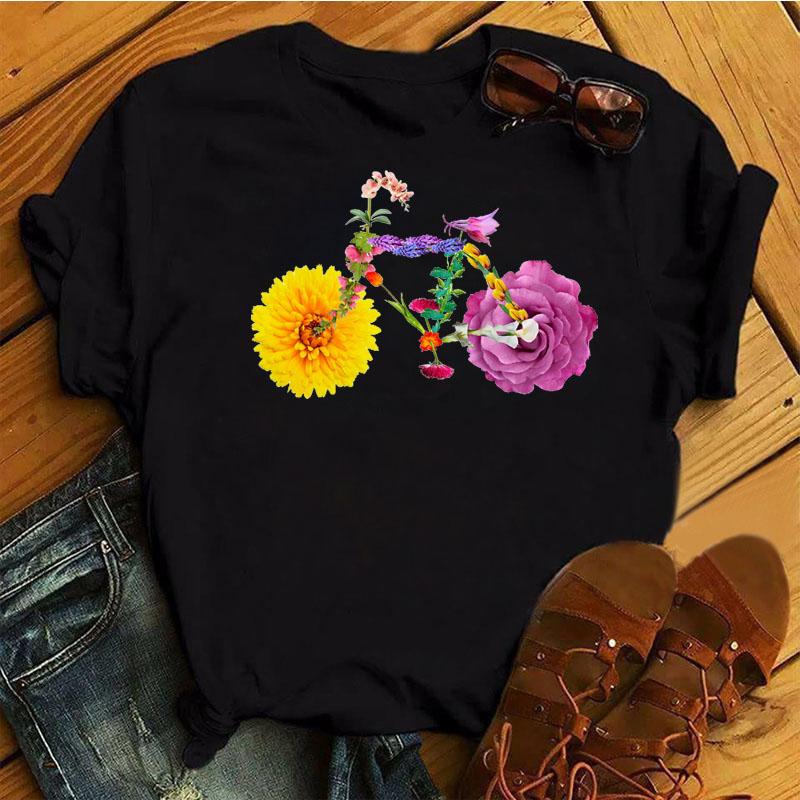Summer Female T-shirt Funny Flower Bicycle Women s Fashion Top Women s Fashion Round Neck Black Short-sleeved Tshirts 3XL чорний
Summer Female T-shirt Funny Flower Bicycle Women s Fashion Top Women s Fashion Round Neck Black Short-sleeved Tshirts 3XL чорний