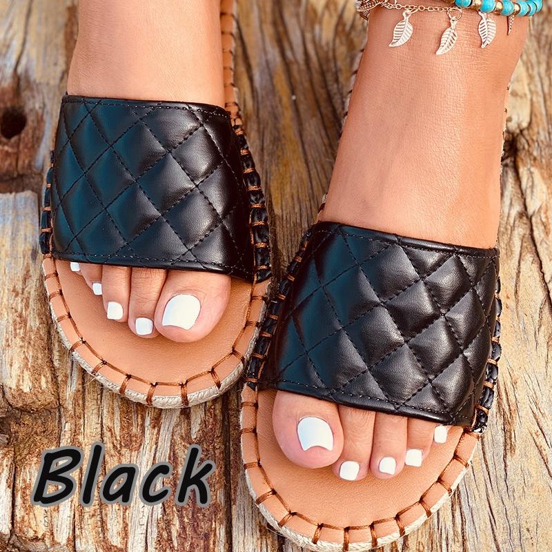 Новые женские удобные домашние тапочки с открытым носком, плоская подошва, верх из искусственной кожи с ромбовидным узором, летние сандалии-шлепанцы, большие размеры 36 чёрный
Новые женские удобные домашние тапочки с открытым носком, плоская подошва, верх из искусственной кожи с ромбовидным узором, летние сандалии-шлепанцы, большие размеры 36 чёрный