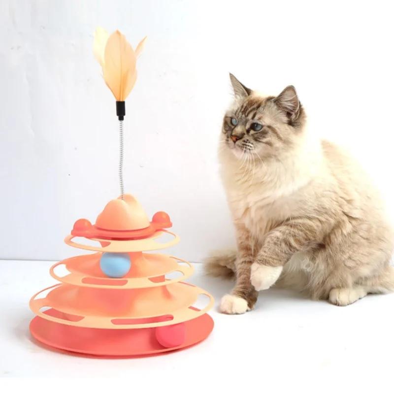 Cat Toy Rotating Ball Four Layer Cat Amusement Plate Automatic Cat Playing Stick Feather Cat Rotating Ball Space Tower Game Toy
Cat Toy Rotating Ball Four Layer Cat Amusement Plate Automatic Cat Playing Stick Feather Cat Rotating Ball Space Tower Game Toy