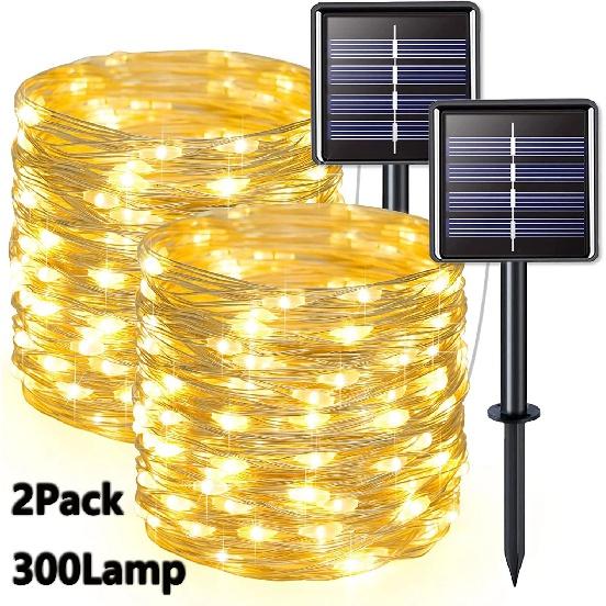 2 упаковки солнечных волшебных огней 300LED солнечных гирлянд на открытом воздухе водонепроницаемые 8 режимов медного провода мерцания
2 упаковки солнечных волшебных огней 300LED солнечных гирлянд на открытом воздухе водонепроницаемые 8 режимов медного провода мерцания