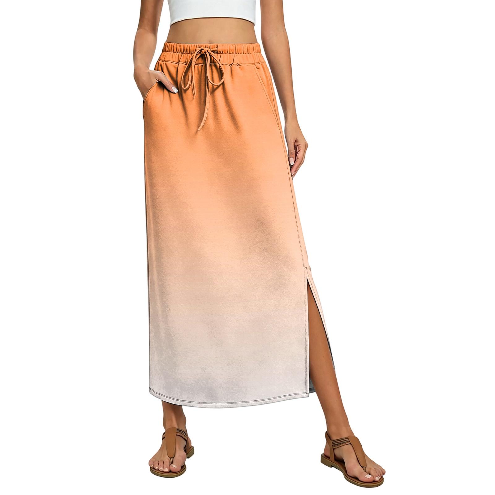 Ladies Gradient Printed Elastic Waist Drawstring Pocket Skirt XL шафрановий
Ladies Gradient Printed Elastic Waist Drawstring Pocket Skirt XL шафрановий