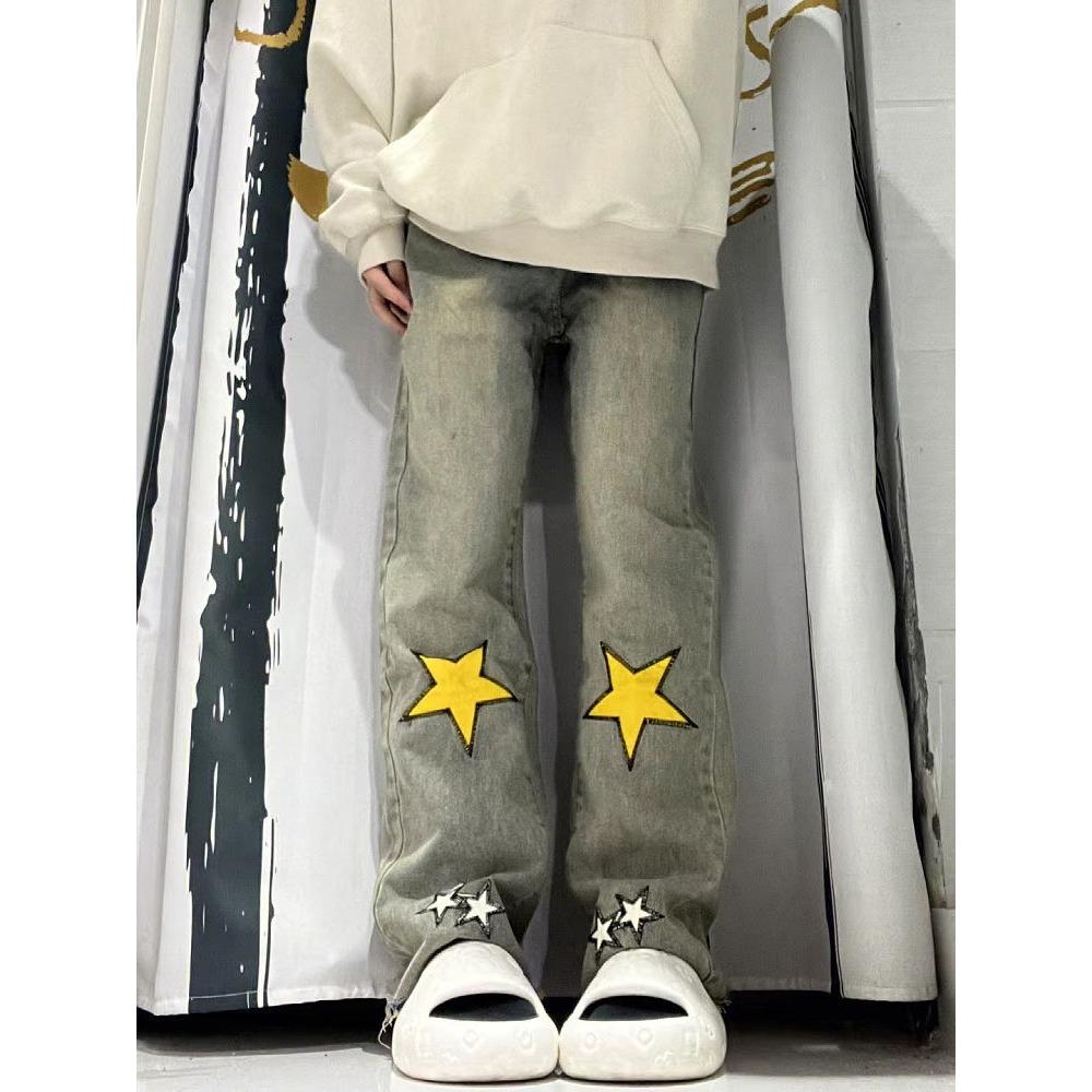 Женские джинсовые брюки с вышивкой Star, свободные прямые джинсовые брюки y2k, уличная мода, повседневная одежда 
Женские джинсовые брюки с вышивкой Star, свободные прямые джинсовые брюки y2k, уличная мода, повседневная одежда