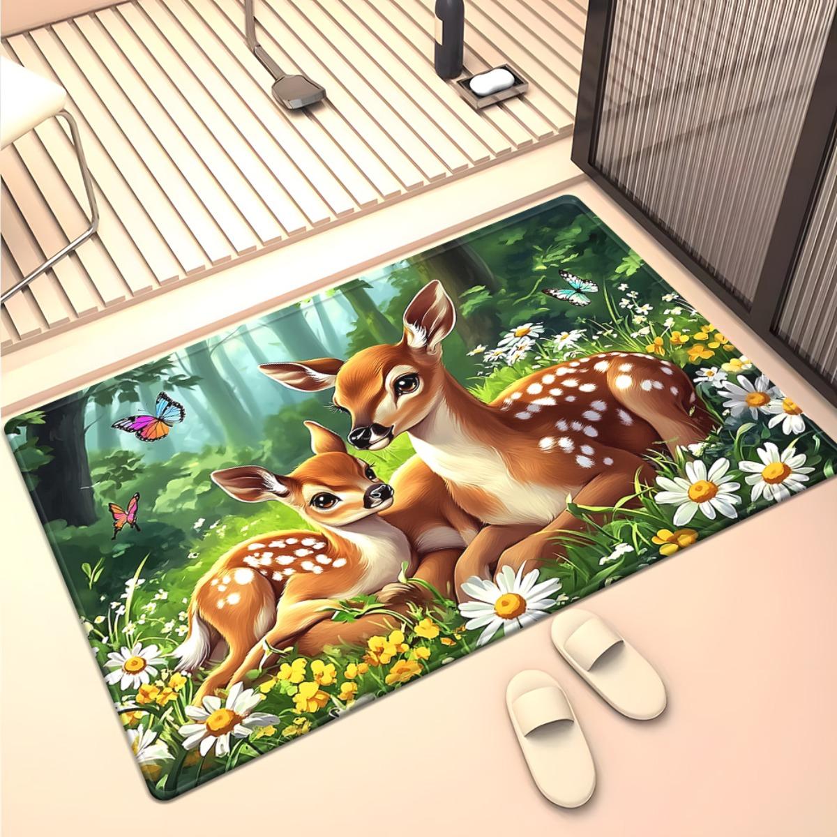 Deer family forest flowers butterfly rug living room decor nature animal print carpet soft plush flooring home decoration 50cm x 80cm
Deer family forest flowers butterfly rug living room decor nature animal print carpet soft plush flooring home decoration 50cm x 80cm