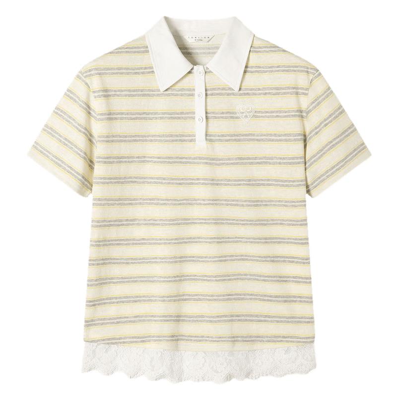 TonLion 2026 Summer Women s Striped Short Sleeve Polo Shirt S
TonLion 2026 Summer Women s Striped Short Sleeve Polo Shirt S