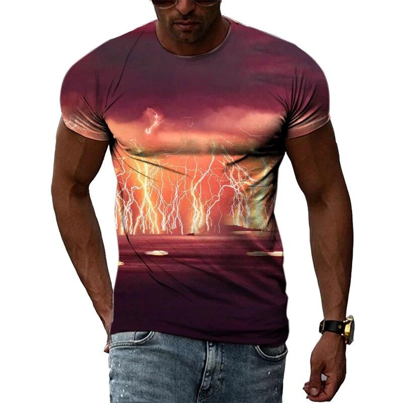 Модные крутые стильные футболки с рисунком молнии и природным пейзажем, мужские футболки в стиле Харадзюку с 3D принтом и круглым вырезом с коротким рукавом XL
Модные крутые стильные футболки с рисунком молнии и природным пейзажем, мужские футболки в стиле Харадзюку с 3D принтом и круглым вырезом с коротким рукавом XL