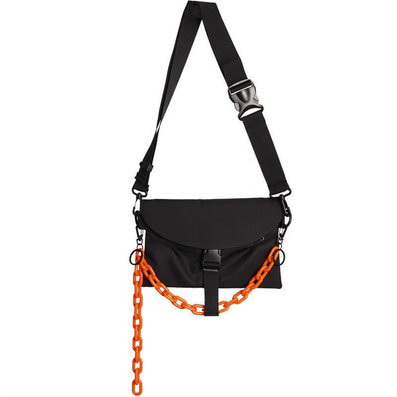 Черная сумка нейлон унисекс цепи мода сплошной квадратный молния мягкие сумки через плечо чистые и сумки через плечо для девочек сумка уличный стиль