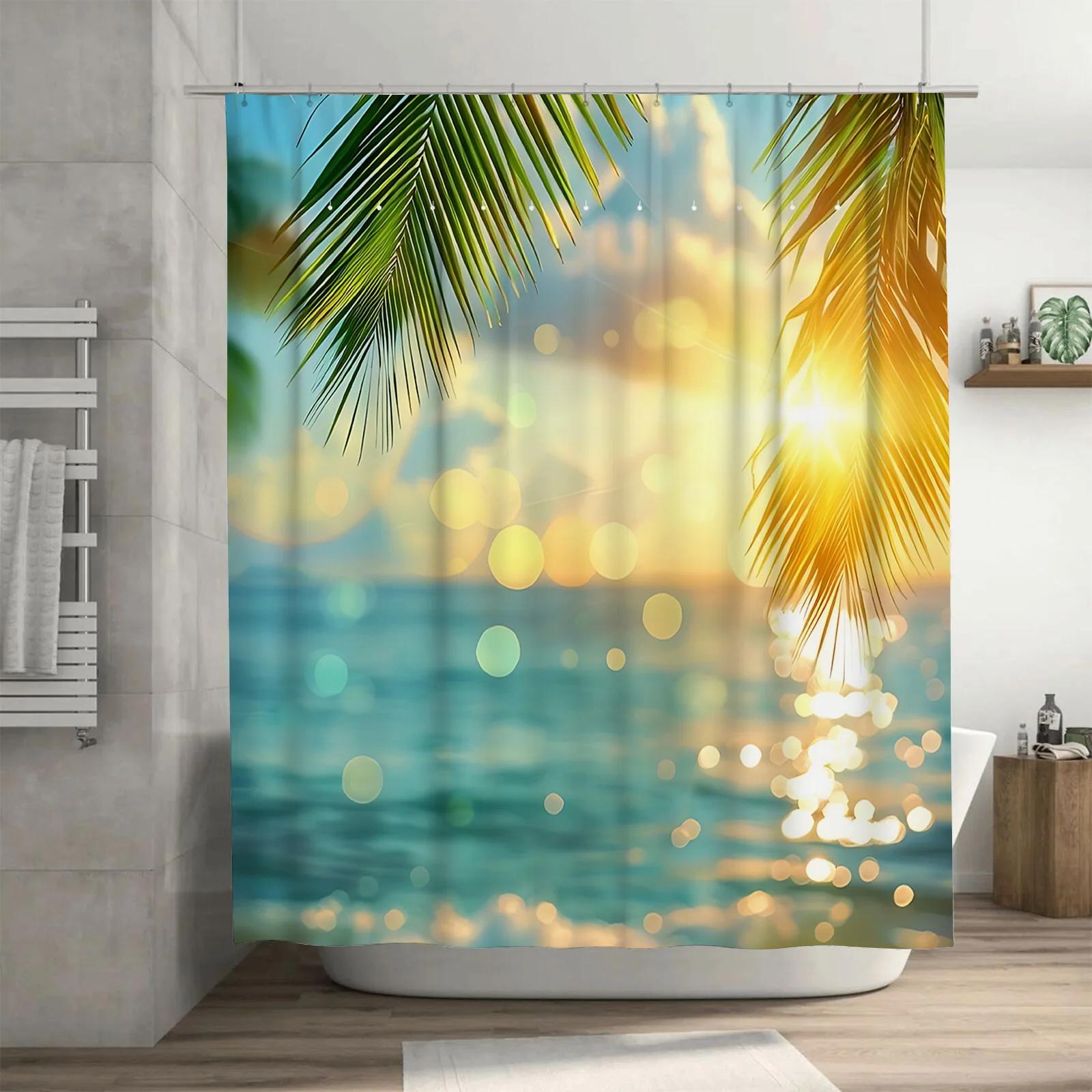 Waterproof And Mildew-Proof Shower Curtain With Tropical Sunset And Leaf Patterns For Bathroom Hanging To Install Wrinkle-Free W60H190(CM)-1 Pcs
Waterproof And Mildew-Proof Shower Curtain With Tropical Sunset And Leaf Patterns For Bathroom Hanging To Install Wrinkle-Free W60H190(CM)-1 Pcs