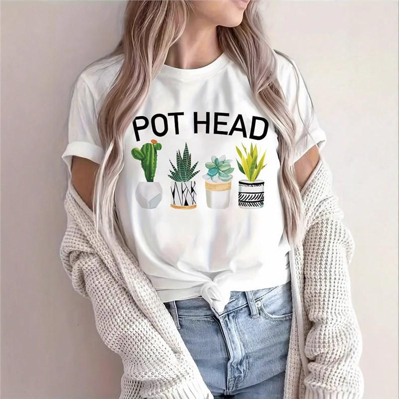 Succulent Cactus Graphic Crew Neck Tee - Short Sleeve European & American Casual Top Large
Succulent Cactus Graphic Crew Neck Tee - Short Sleeve European & American Casual Top Large