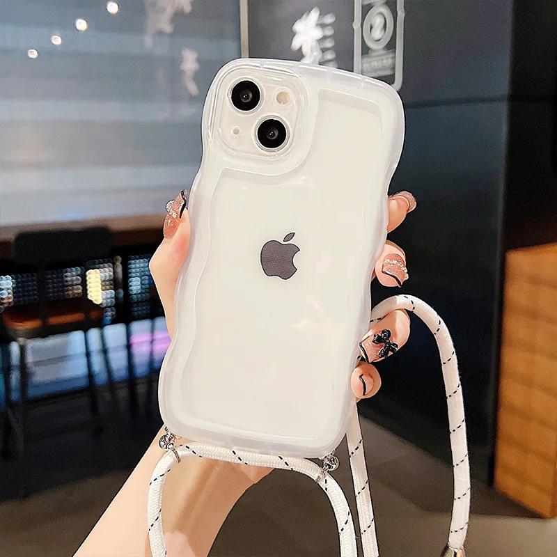 Wave Edge Translucent With Lanyard Phone Case For IPhone 17 16 15 14 Pro Max 13 12 11 Xr Xs 7 8 Plus SE2/SE3 TPU Soft Back Cover For iPhone 16 Pro Max
Wave Edge Translucent With Lanyard Phone Case For IPhone 17 16 15 14 Pro Max 13 12 11 Xr Xs 7 8 Plus SE2/SE3 TPU Soft Back Cover For iPhone 16 Pro Max