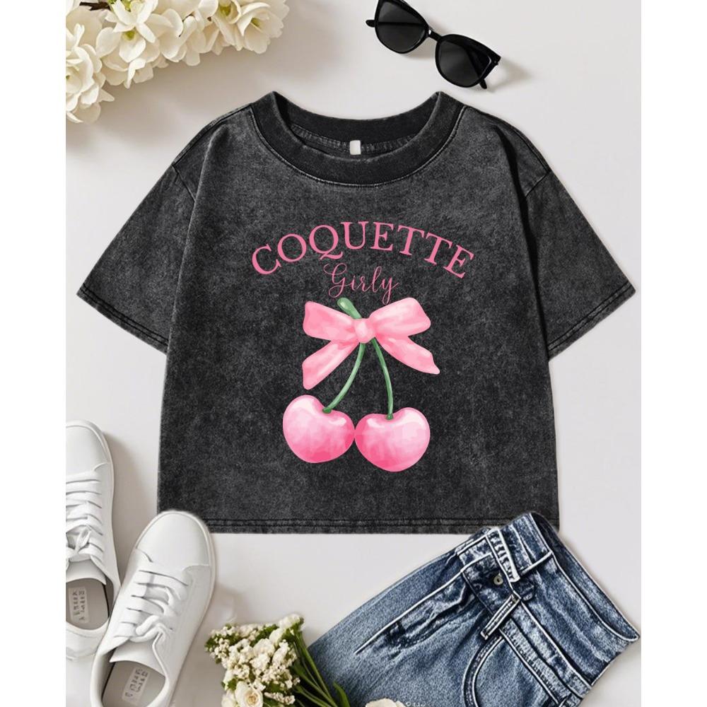 Pink Bow Cherry Printed Washed Slim T-Shirt Women Crop Summer T Shirts All-Match Casual Clothing Crewneck Cotton Short Sleeve M
Pink Bow Cherry Printed Washed Slim T-Shirt Women Crop Summer T Shirts All-Match Casual Clothing Crewneck Cotton Short Sleeve M
