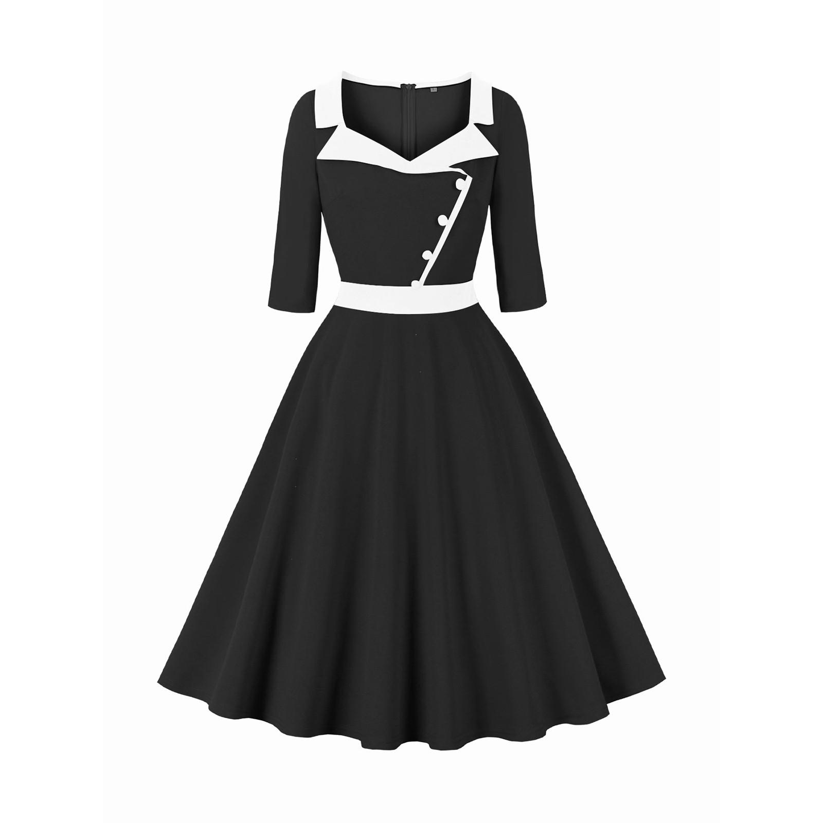 Женское платье миди с рукавом три четверти, однотонное, в стиле ретро, с воротником-стойкой и большой юбкой-клеш XL
Женское платье миди с рукавом три четверти, однотонное, в стиле ретро, с воротником-стойкой и большой юбкой-клеш XL