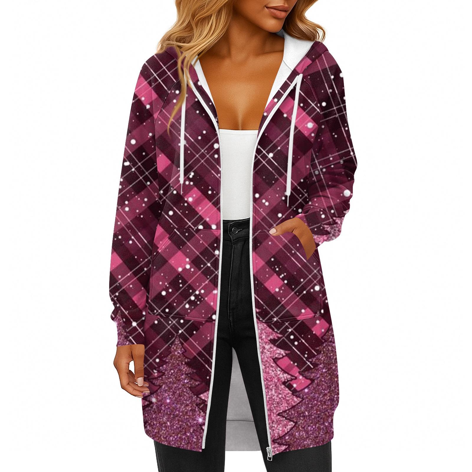 Женская модная рождественская толстовка с длинными рукавами, капюшоном на кулиске, карманом на молнии, длинная, повседневная S фиолетовый
Женская модная рождественская толстовка с длинными рукавами, капюшоном на кулиске, карманом на молнии, длинная, повседневная S фиолетовый