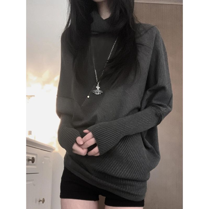 Korean Series Retro Irregular Turtleneck Batwing Sleeve Sweater Women Autumn and Winter New Loose Feeling Idle Style Knit Top Dark gray L(Suggested 52.50 kg-57.50 kg)
Korean Series Retro Irregular Turtleneck Batwing Sleeve Sweater Women Autumn and Winter New Loose Feeling Idle Style Knit Top Dark gray L(Suggested 52.50 kg-57.50 kg)