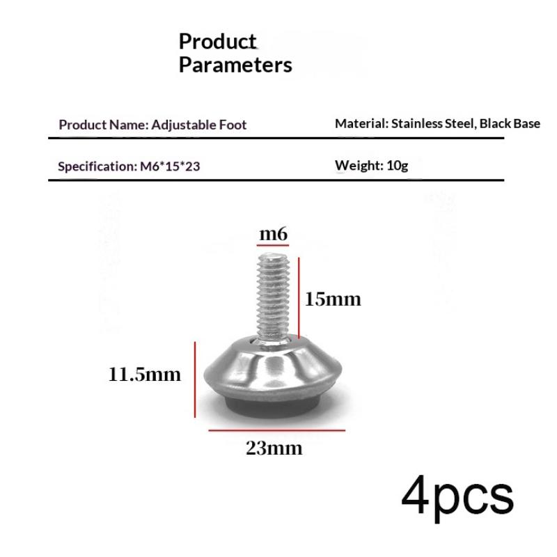 4Pcs Adjustable Metal Furniture Levelers Feet Leg M6*15*23Mm Thread Screws For Cabinet Table Chair Machine Base срібний
4Pcs Adjustable Metal Furniture Levelers Feet Leg M6*15*23Mm Thread Screws For Cabinet Table Chair Machine Base срібний