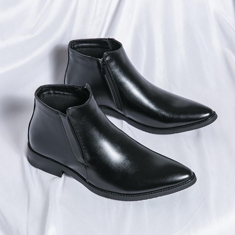 Korean Style Plus Size Mid-Calf Men s Boots: Autumn/Winter Pointed Toe, Side Zipper, Slip-On, High-Top Formal Leather Martin Boots. 44
Korean Style Plus Size Mid-Calf Men s Boots: Autumn/Winter Pointed Toe, Side Zipper, Slip-On, High-Top Formal Leather Martin Boots. 44