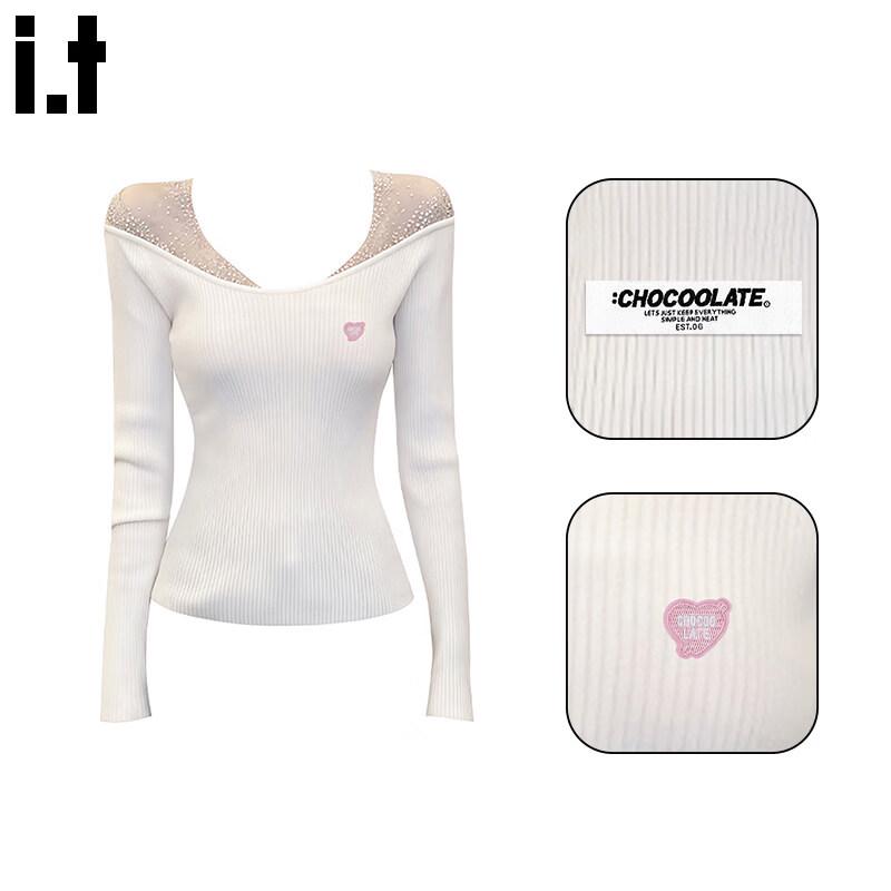 CHOCOOLATEit Off-Shoulder Rhinestone Long-Sleeve T-Shirt L
CHOCOOLATEit Off-Shoulder Rhinestone Long-Sleeve T-Shirt L