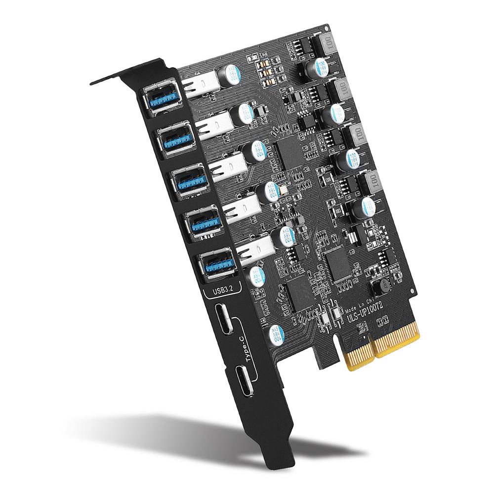 USB 3.2 Expansion Card 5 USB-A and 2 USB-C Ports MAX 10Gbps for Desktop Computer
USB 3.2 Expansion Card 5 USB-A and 2 USB-C Ports MAX 10Gbps for Desktop Computer