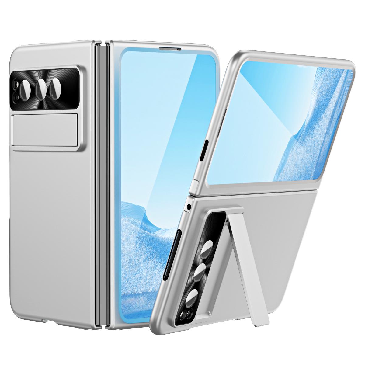 For Google Pixel Fold Electroplating Kickstand Phone Case PC Phone Cover Silver
For Google Pixel Fold Electroplating Kickstand Phone Case PC Phone Cover Silver