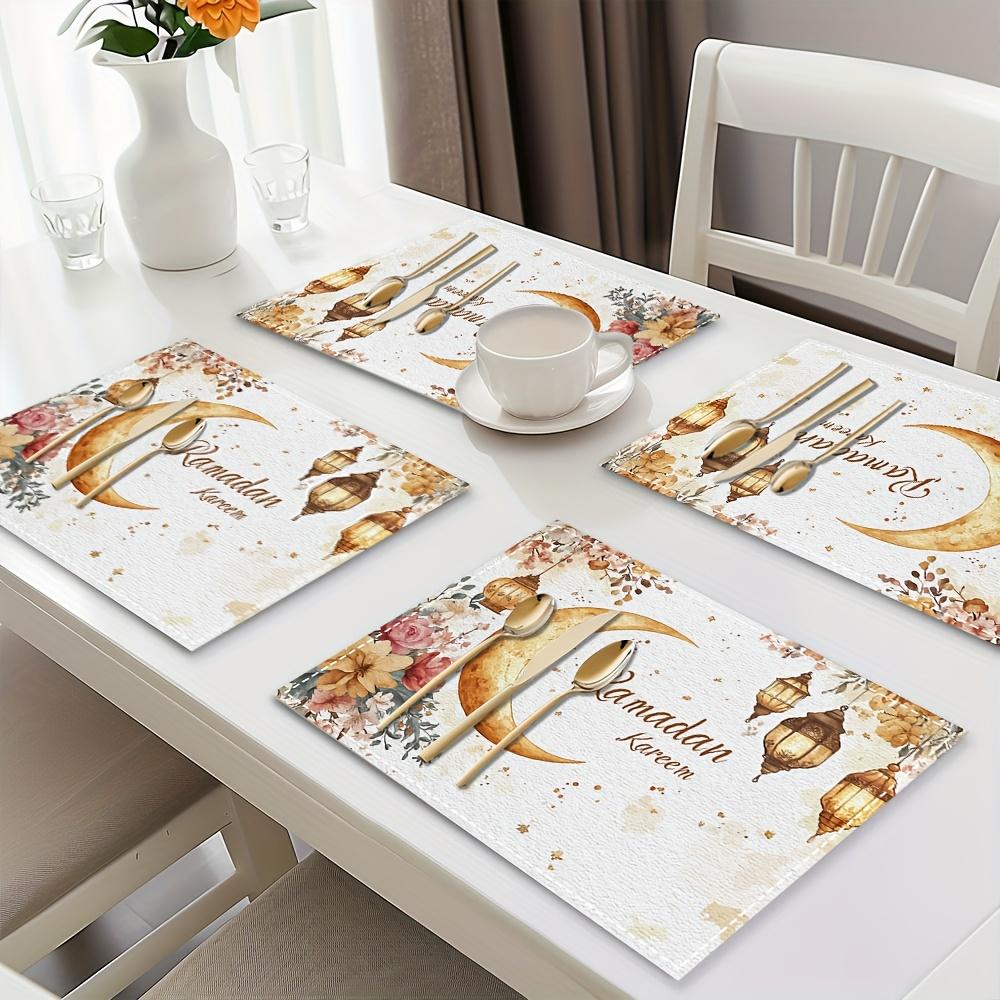 4pcs Ramadan Moon and Flower Patterns,Table Festive Party Decoration, Suitable for Families, Hotels, Restaurants Linen 30X40cm 1pcs
4pcs Ramadan Moon and Flower Patterns,Table Festive Party Decoration, Suitable for Families, Hotels, Restaurants Linen 30X40cm 1pcs