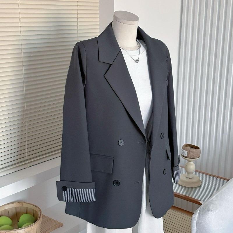 Women Double Breasted Loose Blazer Casual Style Spliced Cuff Design Korean Version Elegant Lazy Chic XL темно-сірий
Women Double Breasted Loose Blazer Casual Style Spliced Cuff Design Korean Version Elegant Lazy Chic XL темно-сірий