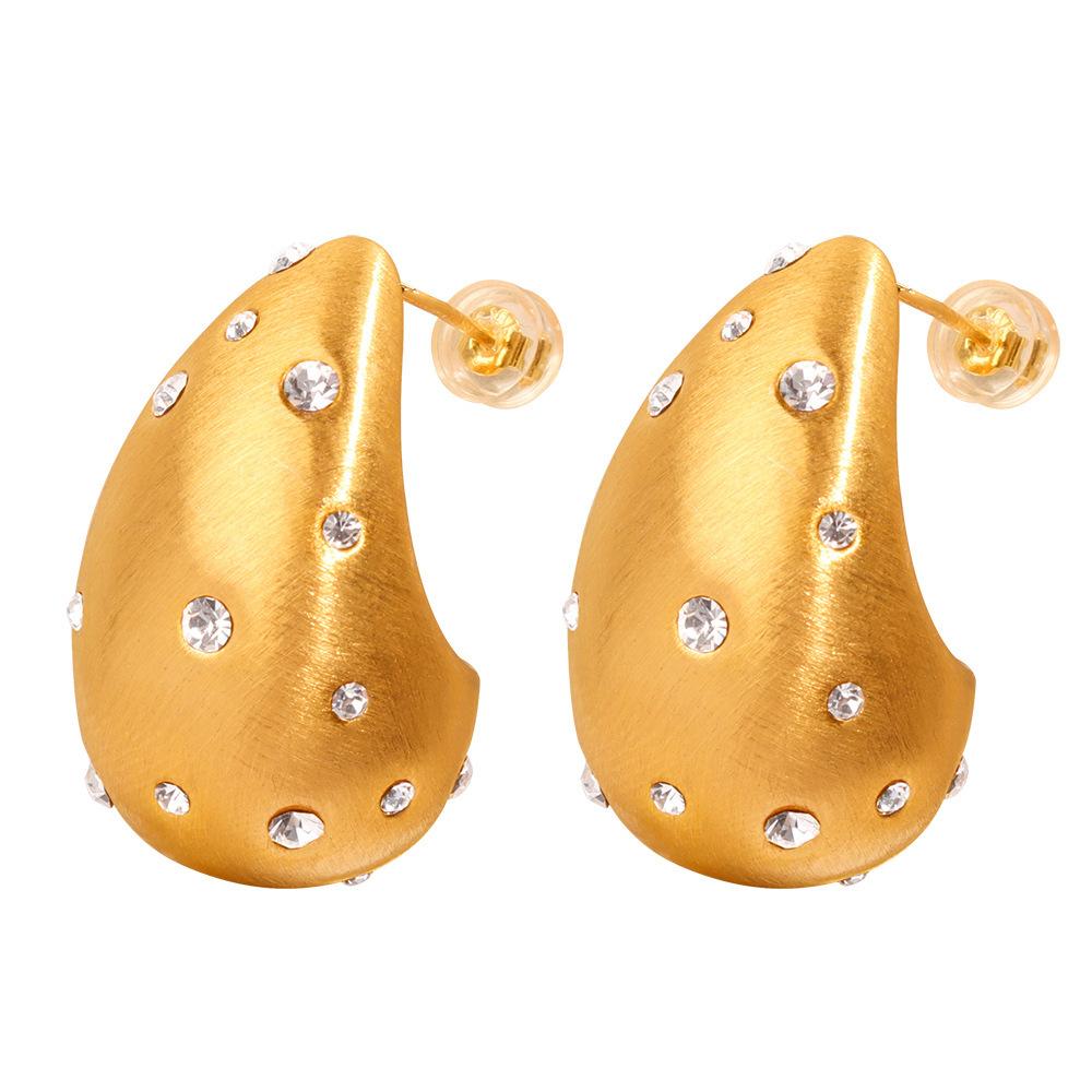 Fashion New Trend Rhinestone Earrings Female Style High Design Sense 18k Real Gold Chubby Water Drop Stud Earrings
Fashion New Trend Rhinestone Earrings Female Style High Design Sense 18k Real Gold Chubby Water Drop Stud Earrings