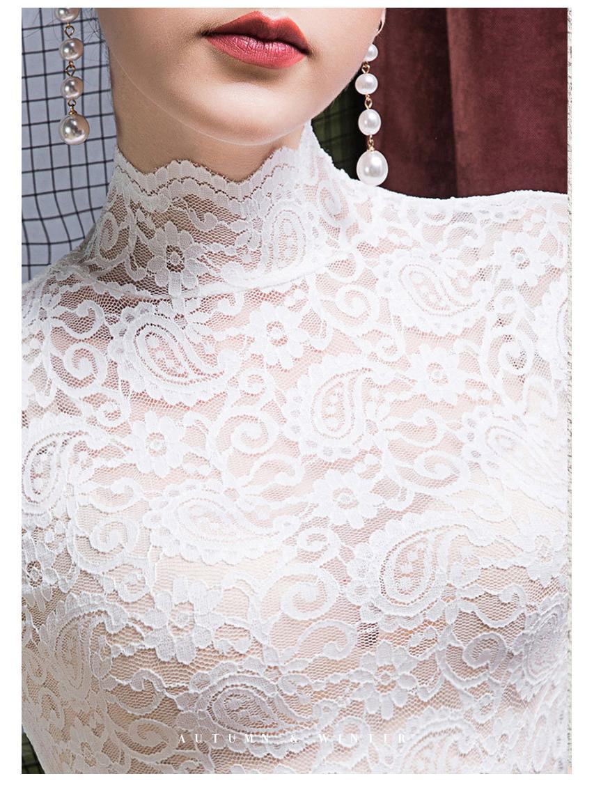 Женская облегающая кружевная футболка с полувысоким воротником и ажурным дизайном One Size белый
Женская облегающая кружевная футболка с полувысоким воротником и ажурным дизайном One Size белый