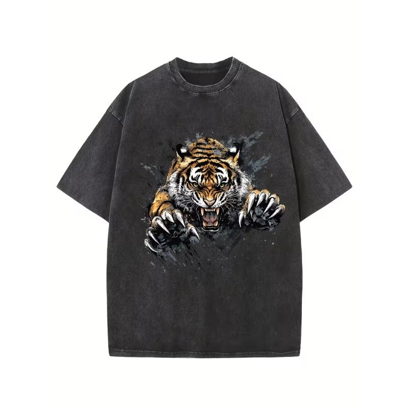 Vintage Washed Roaring Tiger Claw Graphic TShirt Cool Wild Animal Print Casua Short Sleeve Loose Fit Crew Neck Top for Daily S
Vintage Washed Roaring Tiger Claw Graphic TShirt Cool Wild Animal Print Casua Short Sleeve Loose Fit Crew Neck Top for Daily S
