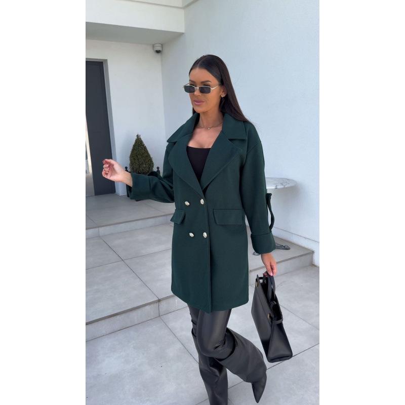 Женское зимнее двубортное шерстяное пальто 2024 года: Европейская и американская мода, универсальный однотонный дизайн Small темно-зеленого
Женское зимнее двубортное шерстяное пальто 2024 года: Европейская и американская мода, универсальный однотонный дизайн Small темно-зеленого