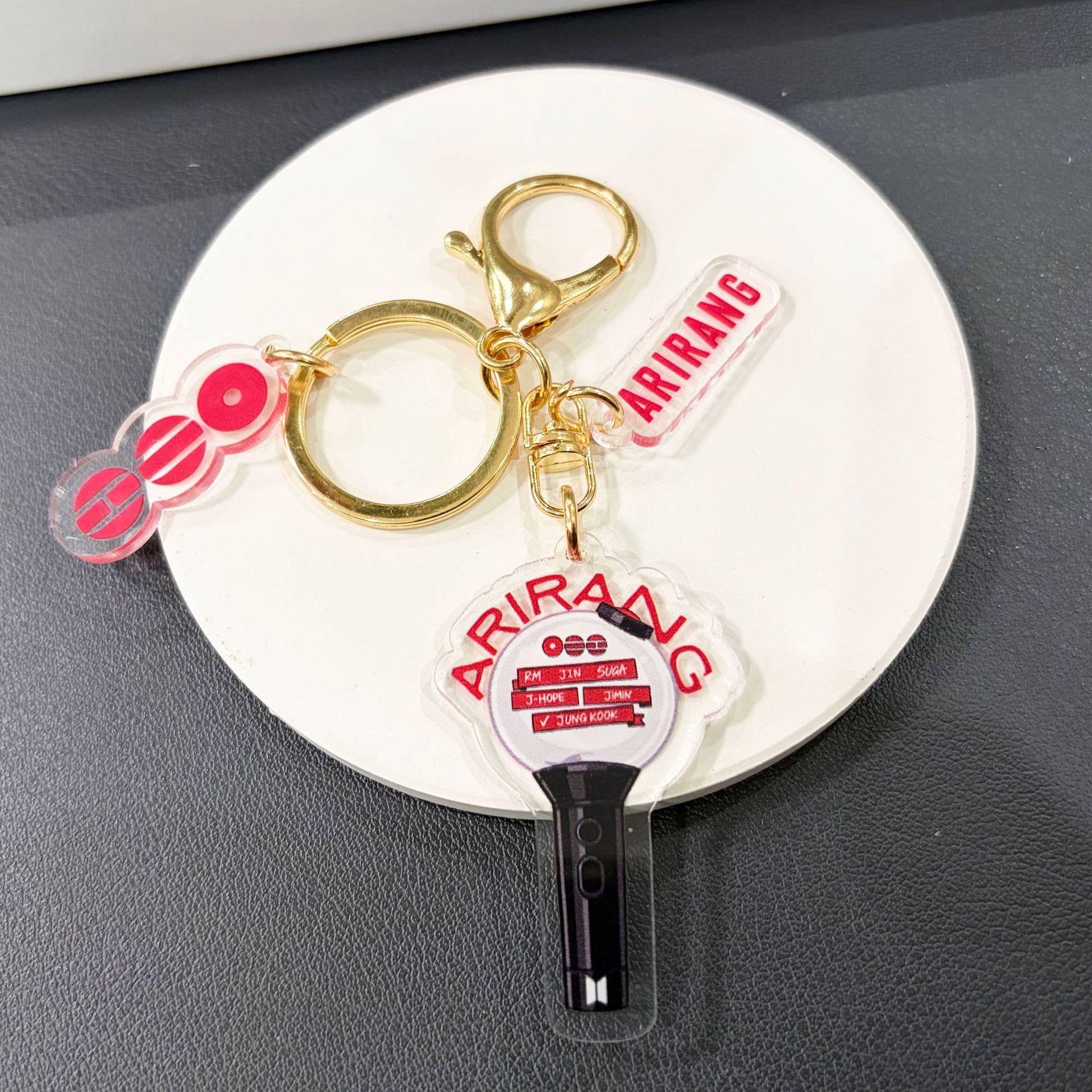 BTS Arirang Themed Acrylic Keychain, Lightstick & Group Print Charm Keyring with ARIRANG Tag, Kpop ARMY Fans Bag Accessory 3
BTS Arirang Themed Acrylic Keychain, Lightstick & Group Print Charm Keyring with ARIRANG Tag, Kpop ARMY Fans Bag Accessory 3
