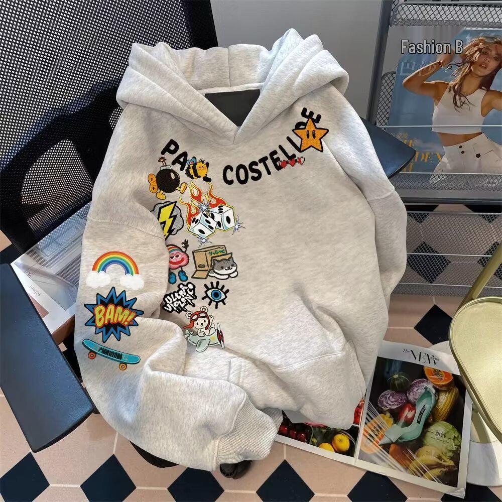 Men s Cartoon Design Hong Kong Style Hooded Sweatshirt - Trendy, Loose Fit, Autumn/Winter Casual Sweater for Couples and Youth XXL білий/сірий колір
Men s Cartoon Design Hong Kong Style Hooded Sweatshirt - Trendy, Loose Fit, Autumn/Winter Casual Sweater for Couples and Youth XXL білий/сірий колір