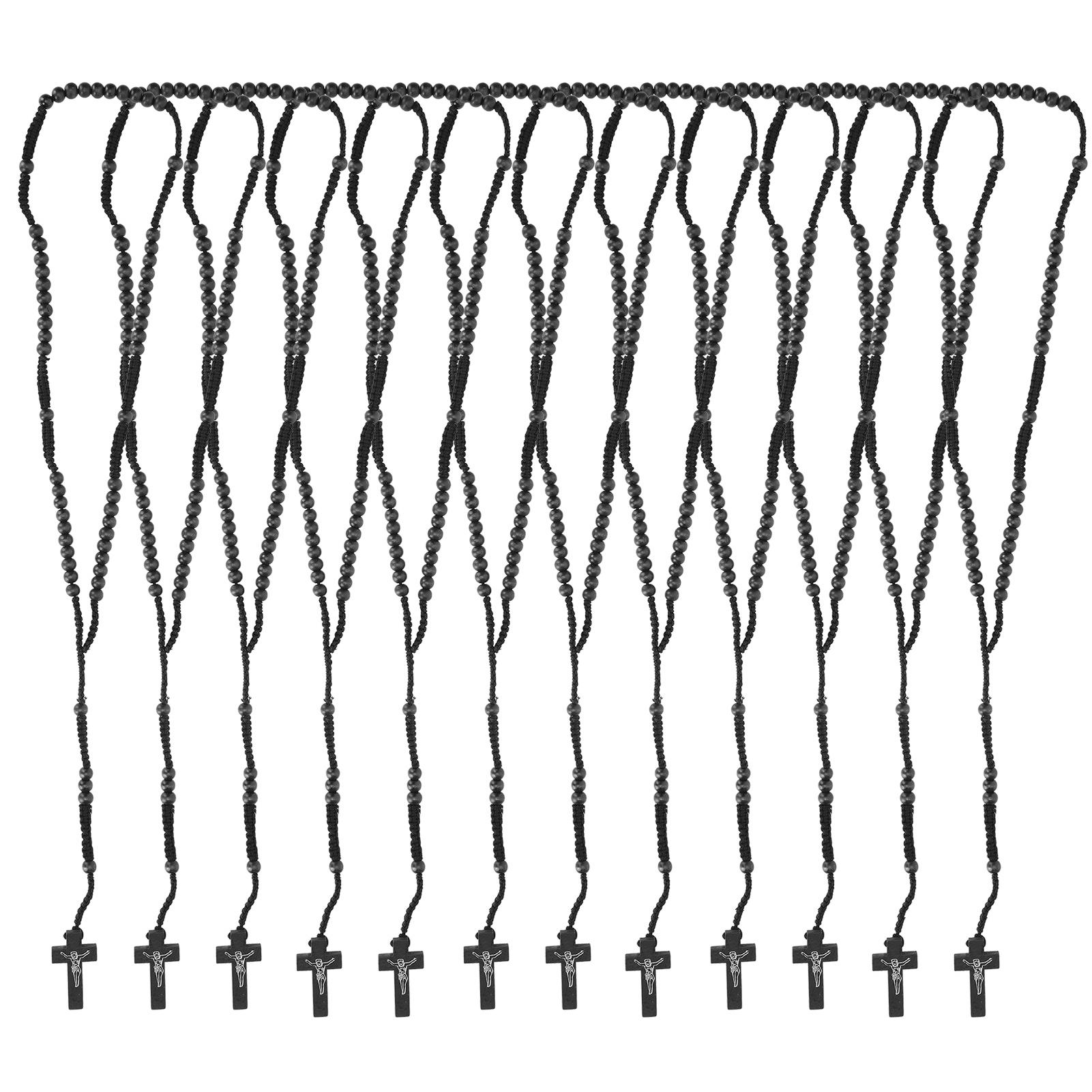 12pcs Wooden Crossed Pendant Necklace Simple Stylish Necklace Decoration for Christian Black
12pcs Wooden Crossed Pendant Necklace Simple Stylish Necklace Decoration for Christian Black