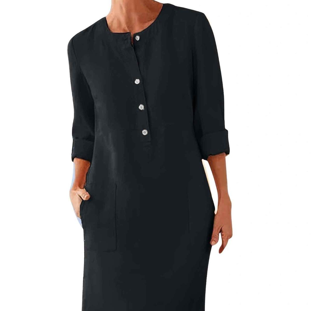 Summer Women s Casual Loose Crew Neck Short Sleeve Cotton Linen Dress With Pockets, Wrinkled Style XL чорний
Summer Women s Casual Loose Crew Neck Short Sleeve Cotton Linen Dress With Pockets, Wrinkled Style XL чорний