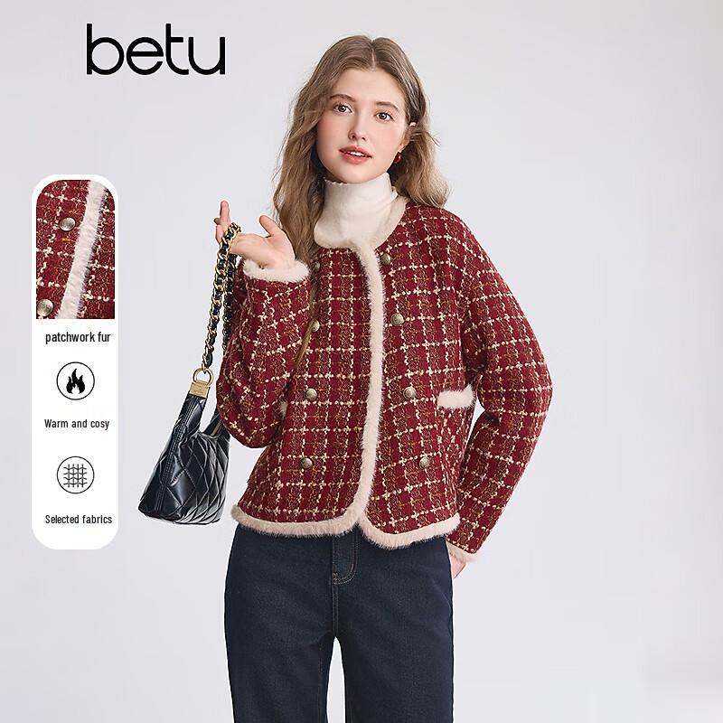 Betu Women s Plaid Padded Fur-Spliced Short Coat XS
Betu Women s Plaid Padded Fur-Spliced Short Coat XS