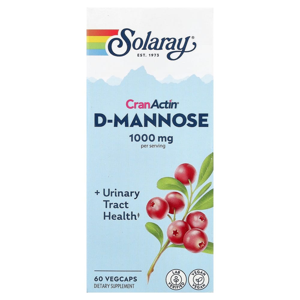 Solaray CranActin D-Mannose Urinary Tract Veggie Capsules, 60 Counts 60 pcs - 1 ea
Solaray CranActin D-Mannose Urinary Tract Veggie Capsules, 60 Counts 60 pcs - 1 ea