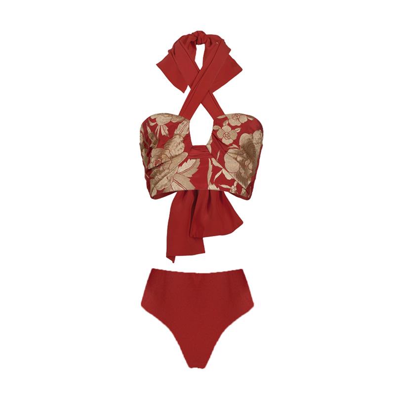 European-American Halter Tie Bikini with Cutout Design - Women’s Two-Piece Swimwear Small червоний
European-American Halter Tie Bikini with Cutout Design - Women’s Two-Piece Swimwear Small червоний