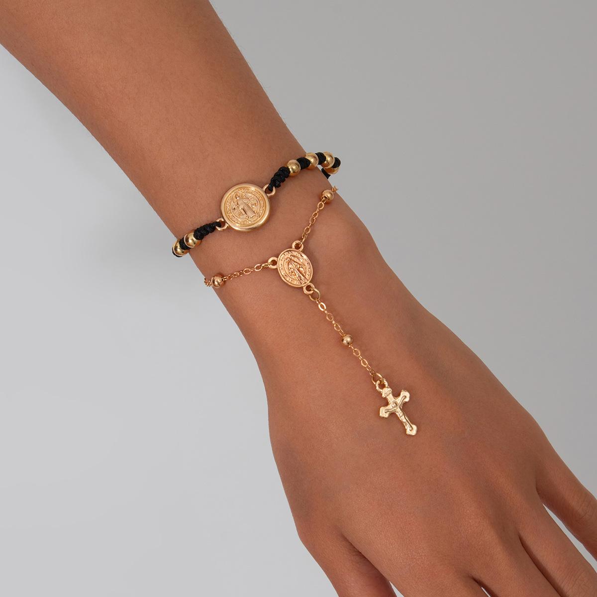 Hip-Hop Retro Metal Cross Fringed Bracelet, Wind Figure Coin Chain Jewelry Set
Hip-Hop Retro Metal Cross Fringed Bracelet, Wind Figure Coin Chain Jewelry Set