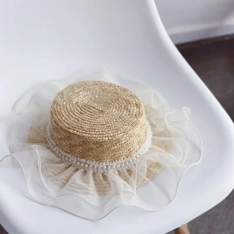 Elegant White Lace Wide Brim Sun Hat For Women Girl Imitation Pearls Flat Brim Beach Straw Hat Outdoor Sun Protection Panama Cap хакі
Elegant White Lace Wide Brim Sun Hat For Women Girl Imitation Pearls Flat Brim Beach Straw Hat Outdoor Sun Protection Panama Cap хакі