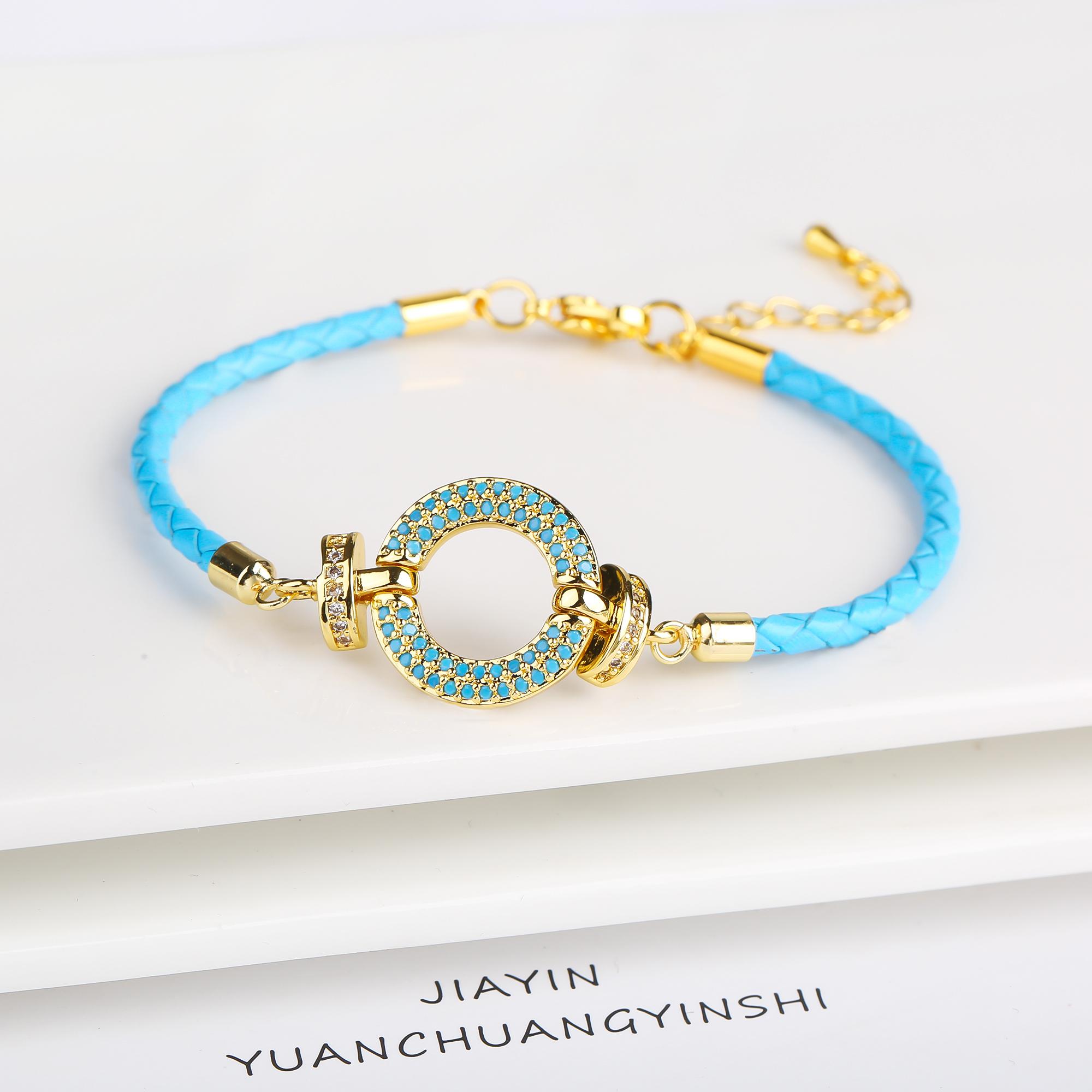 Trendy Colored Round Zirconia Accessory Leather Braided Adjustable Bracelet High Quality Party Holiday Zircon Gift For Women
Trendy Colored Round Zirconia Accessory Leather Braided Adjustable Bracelet High Quality Party Holiday Zircon Gift For Women
