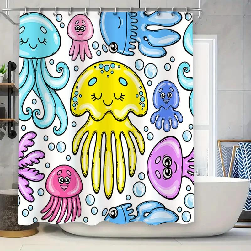 Creative Octopus Jellyfish Bath Shower Curtain For Kids Bathroom Decor Waterproof Fabric Waterproof Print W60H190(CM)-1 Pcs
Creative Octopus Jellyfish Bath Shower Curtain For Kids Bathroom Decor Waterproof Fabric Waterproof Print W60H190(CM)-1 Pcs