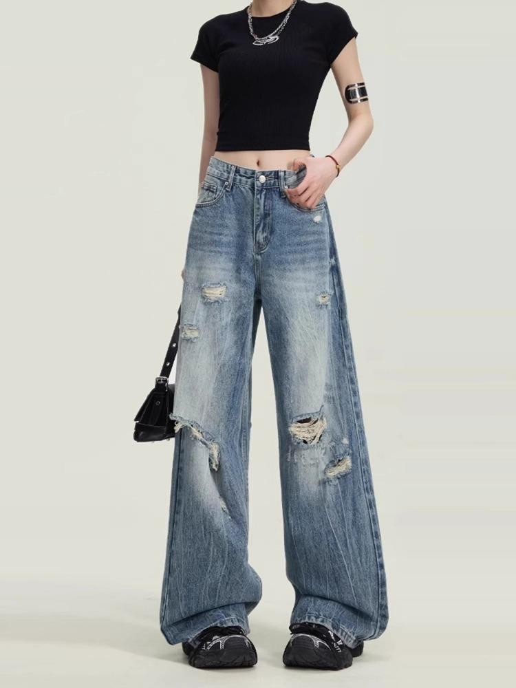 Fashionable Comfortable Ripped Jeans Women Plus Size Pear-shaped Figure Loose Skinny Straight Wide Leg Trousers Jeans for Women Long Denim Pants 4XL
Fashionable Comfortable Ripped Jeans Women Plus Size Pear-shaped Figure Loose Skinny Straight Wide Leg Trousers Jeans for Women Long Denim Pants 4XL
