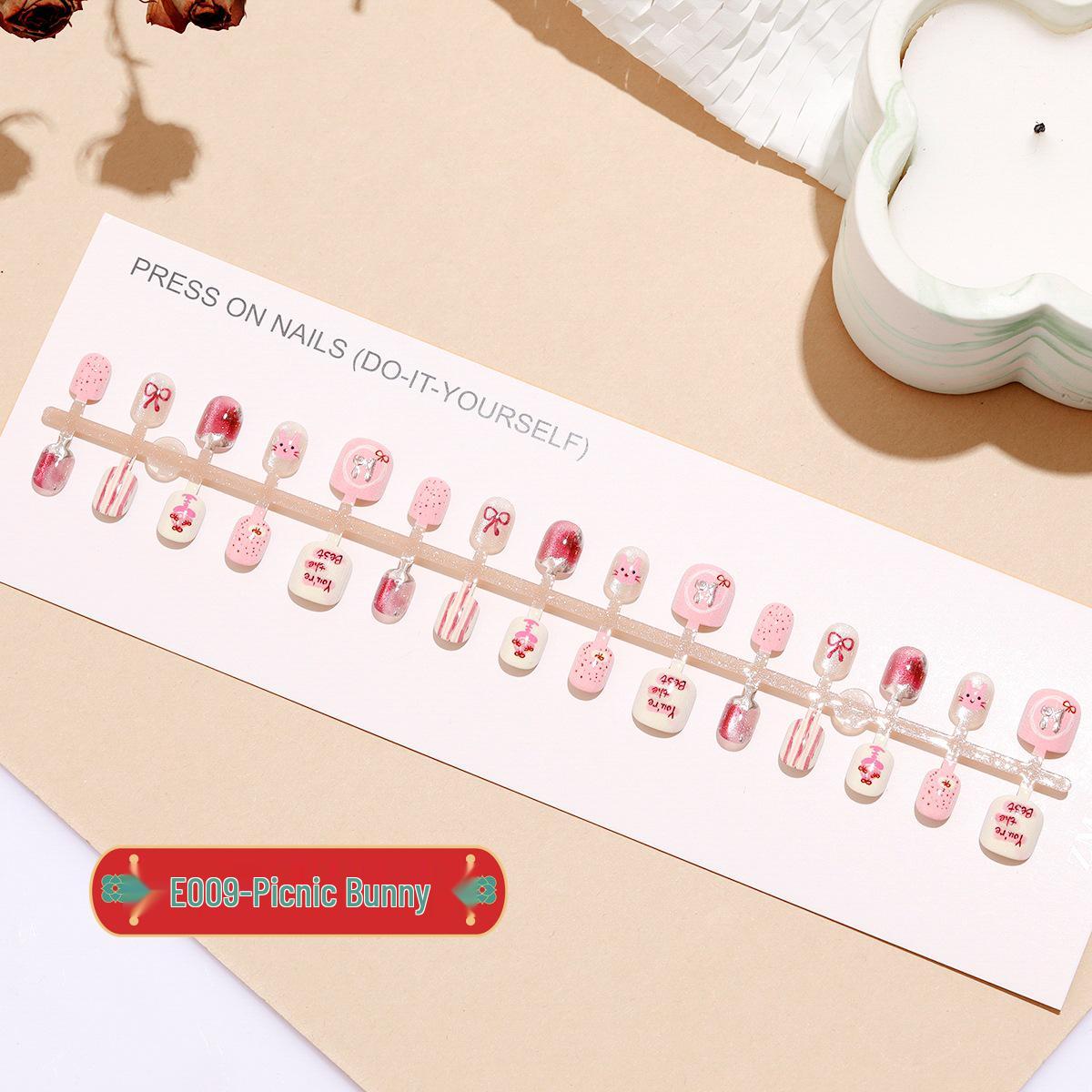 E009 Сказочные детские накладные ногти - Дизайн «Горошек, кролик и милые животные», Короткий маникюр ручной работы.
E009 Сказочные детские накладные ногти - Дизайн «Горошек, кролик и милые животные», Короткий маникюр ручной работы.