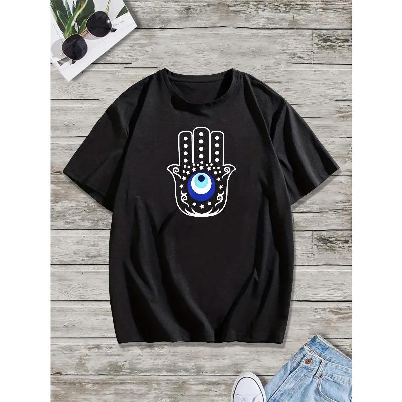 Hasma Hand The Hand Of Fatima Evil Eye Print T Shirt, Tees For Men, Casual Short Sleeve T-shirt For Summer 4XL
Hasma Hand The Hand Of Fatima Evil Eye Print T Shirt, Tees For Men, Casual Short Sleeve T-shirt For Summer 4XL