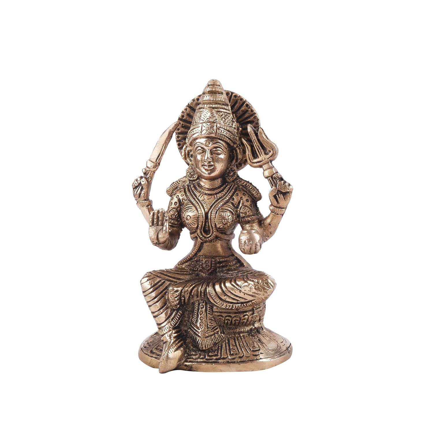 Santoshi Mata Goddess Idol, Religious, Home Decor Murti, Brass, Gold, - 15 Cm
Santoshi Mata Goddess Idol, Religious, Home Decor Murti, Brass, Gold, - 15 Cm