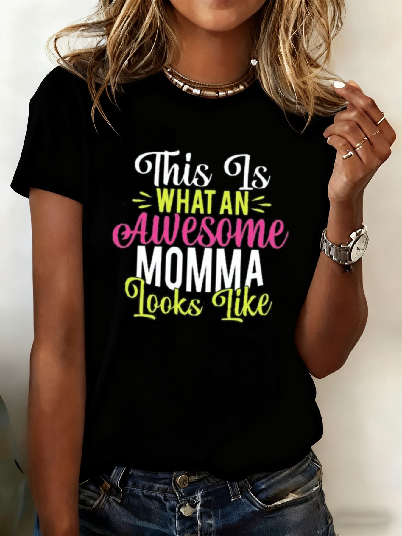 Women S Funny This Is What An Awesome Momma Looks Like Graphic T-Shirt - 180G Heavyweight 4XL
Women S Funny This Is What An Awesome Momma Looks Like Graphic T-Shirt - 180G Heavyweight 4XL