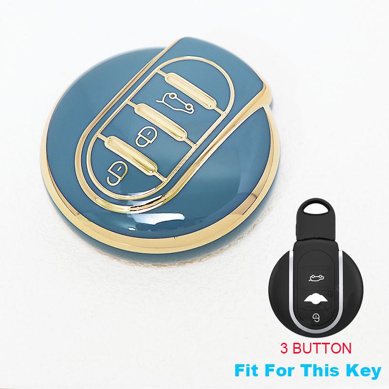 Gold Edge TPU Keylsss For Mini Cooper S One Countryman Clubman F54 F55 F56 F57 F60 Car Key Shell Fob Cover Case Chain Ring
Gold Edge TPU Keylsss For Mini Cooper S One Countryman Clubman F54 F55 F56 F57 F60 Car Key Shell Fob Cover Case Chain Ring