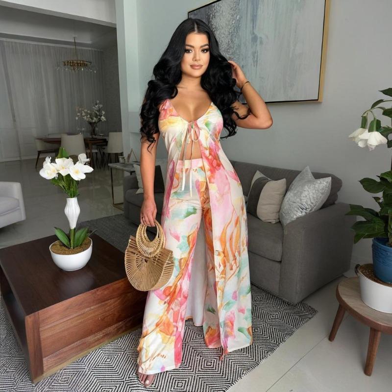 Сексуальный топ-халтер со шнуровкой в сочетании с облегающими брюками широкого кроя в модном костюме-двойке M розовый
Сексуальный топ-халтер со шнуровкой в сочетании с облегающими брюками широкого кроя в модном костюме-двойке M розовый