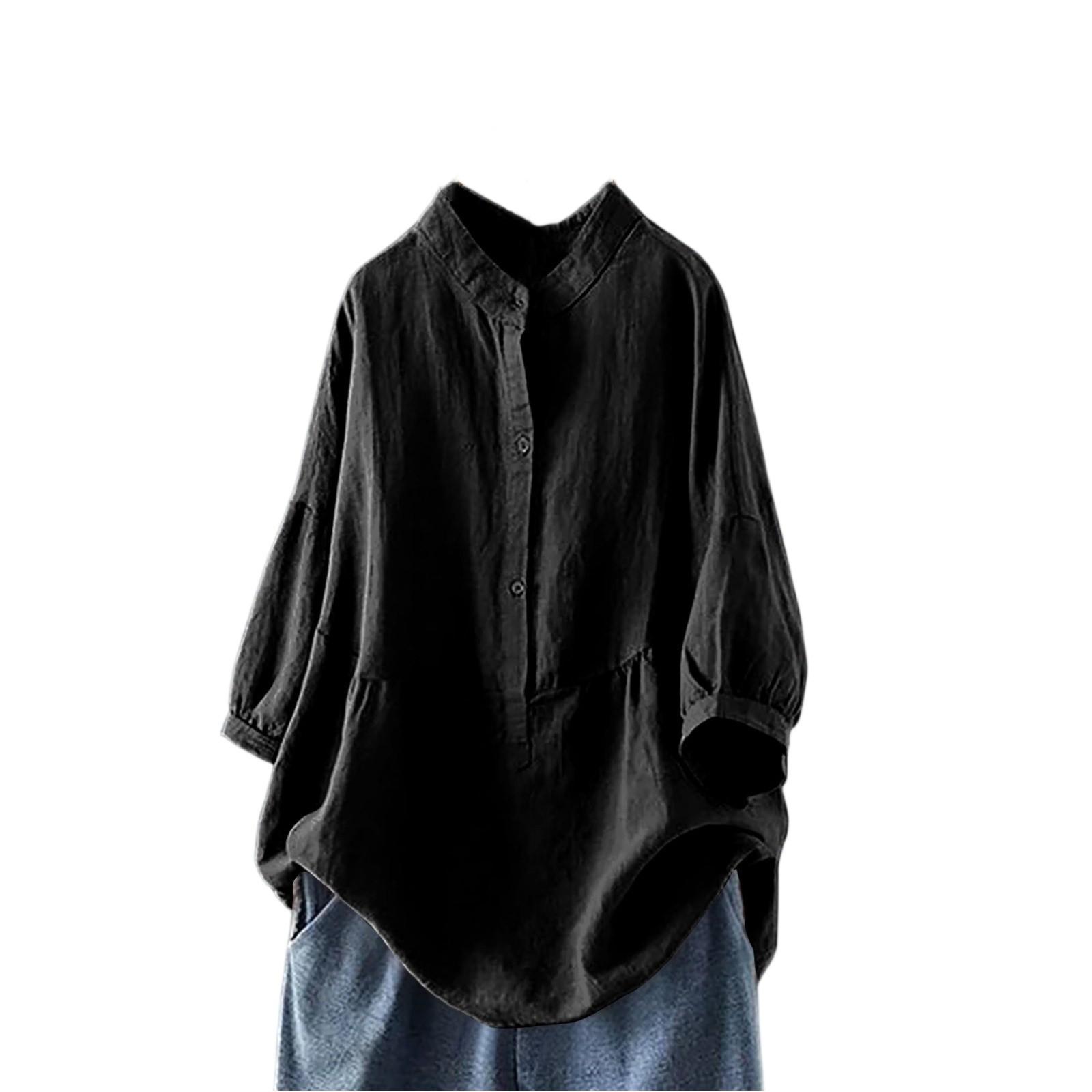 Women s -color Button-down Cotton And Linen Long-sleeved Shirt Top XL чорний
Women s -color Button-down Cotton And Linen Long-sleeved Shirt Top XL чорний