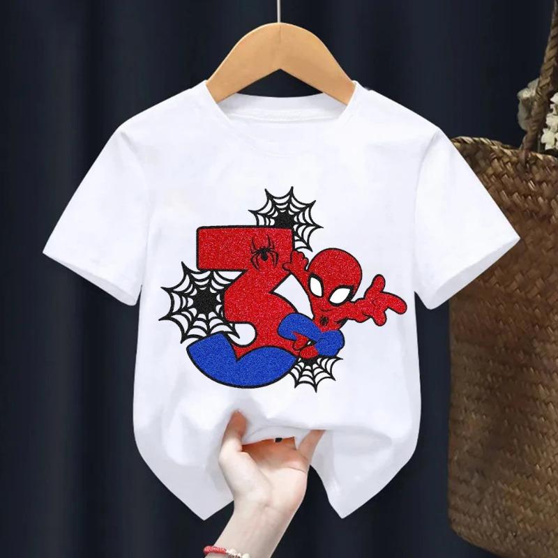 Spiderman Cartoon T-shirt for Kids Cute Birthday Number Printed Short Sleeve Summer 110
Spiderman Cartoon T-shirt for Kids Cute Birthday Number Printed Short Sleeve Summer 110
