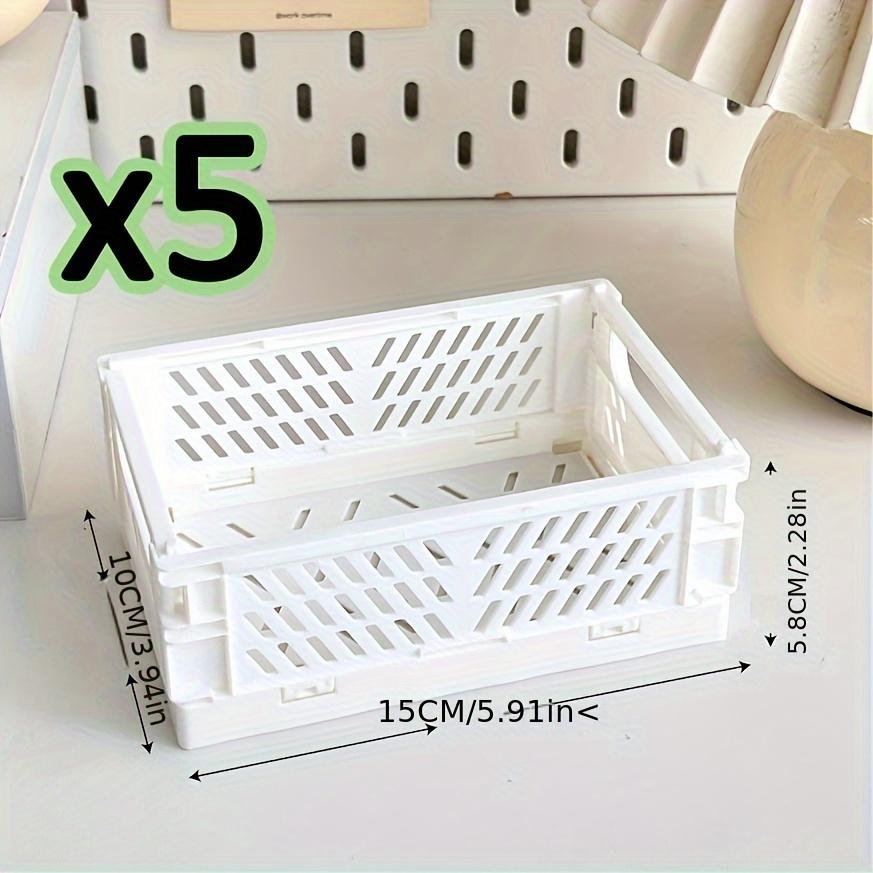 Set of 5 Foldable Plastic Storage Boxes, Desktop Organizer Bins, Stationery Tape Storage Containers, Small Tool Baskets, Shelf Baskets
Set of 5 Foldable Plastic Storage Boxes, Desktop Organizer Bins, Stationery Tape Storage Containers, Small Tool Baskets, Shelf Baskets